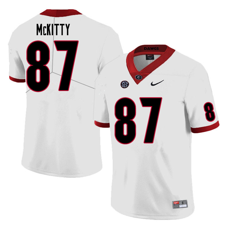 Men #87 Tre McKitty Georgia Bulldogs College Football Jerseys Sale-White - Click Image to Close